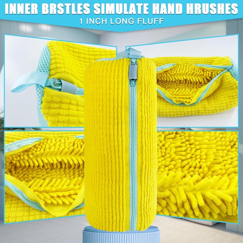 CNEYSID XXL Shoe Washing Machine Bag - 2 Reusable Shoes Cleaning Bags for Washer And Dryer, Durable Zipper Laundry Shoe Bag 360° Deep Clean Sneaker Tennis Include Mesh Wash Bags & Bra Laundry Bags (Yellow) - Image 5